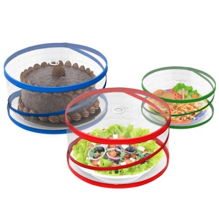 Hastings Home Hastings Home Picnic Pop-Up Outdoor Food Covers- Set of 3 606459IXE